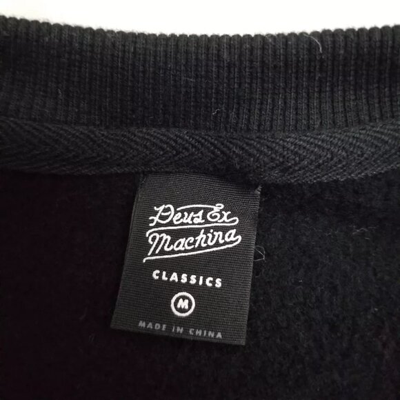 Deus Ex Machina Sweatshirt Mens Medium Black Crewneck Venice Address Sweater - Picture 5 of 9